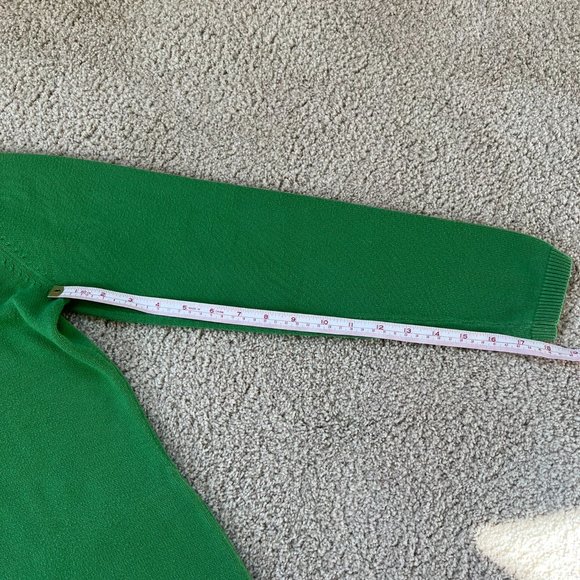 Talbots Emerald Green Women's V Neck Cable Pima Cotton Sweater M - Picture 3 of 5